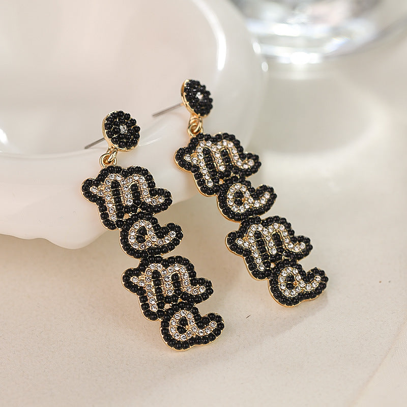 Wholesale pearl MAMA fashion alloy earrings ACC-ES-RuLong003