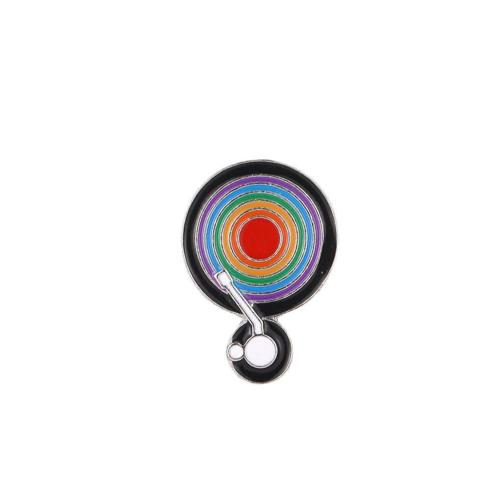 Wholesale  personality drop oil color retro music player modeling brooch