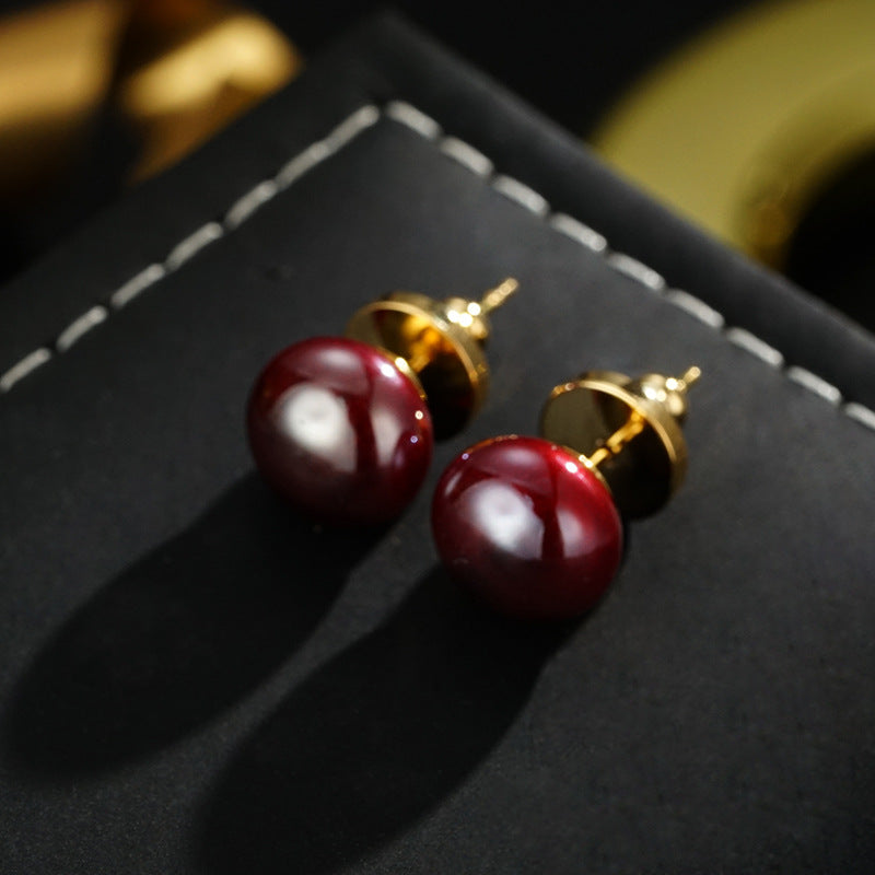 Wholesale Unique All-match  Red Bean Earrings