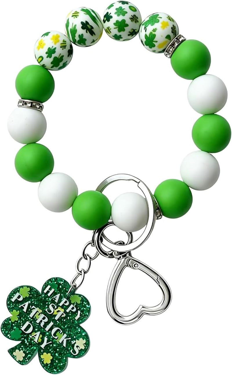 Wholesale Silicone Heart MAMA Mother S Day Bracelet Keychain DIY Bead Charm Fashion Accessory Gift
