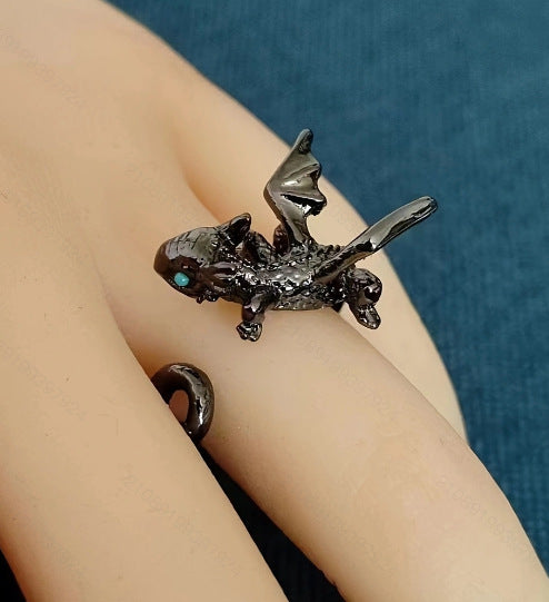 Wholesale Little flying dragon cute alloy ring index finger ring