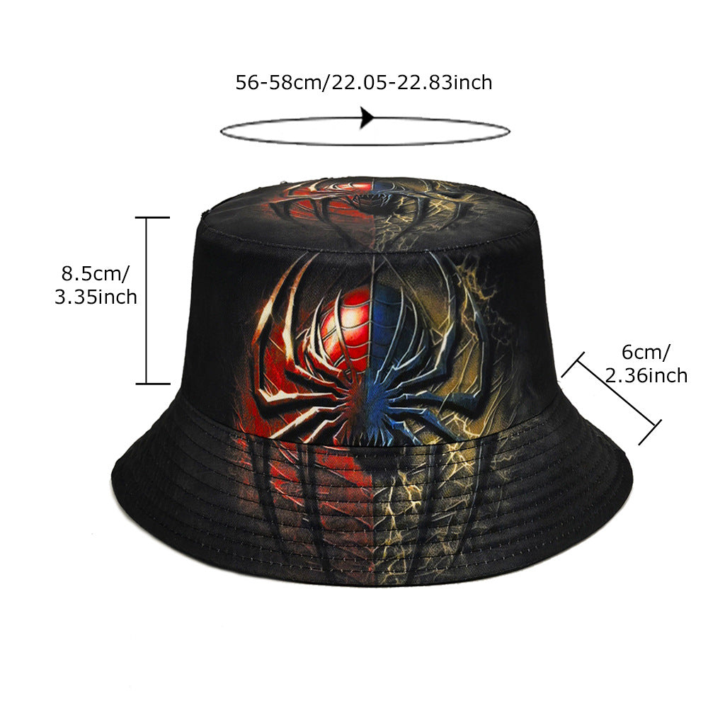 Wholesale spider printing fisherman hat bucket hat