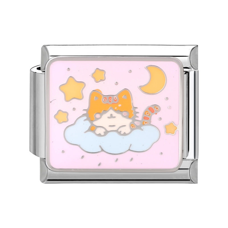 Wholesale Italian Charm Bracelet 9mm DIY Cartoon animal-themed   Stainless Steel Composable Bracelet