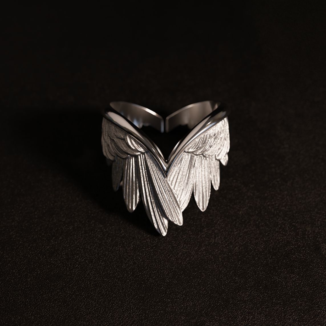 Wholesale Chic Feather Wing Ring Copper Unisex Jewelry Accessory Gift