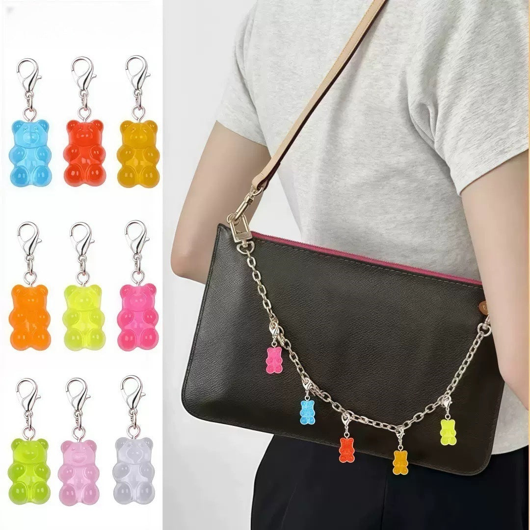 Wholesale 10pcs/pack Candy Color Bear Pendant DIY Universal Buckle Pendant Necklace Bracelet Keychain Shoe Bag Accessories Pendant Accessories
