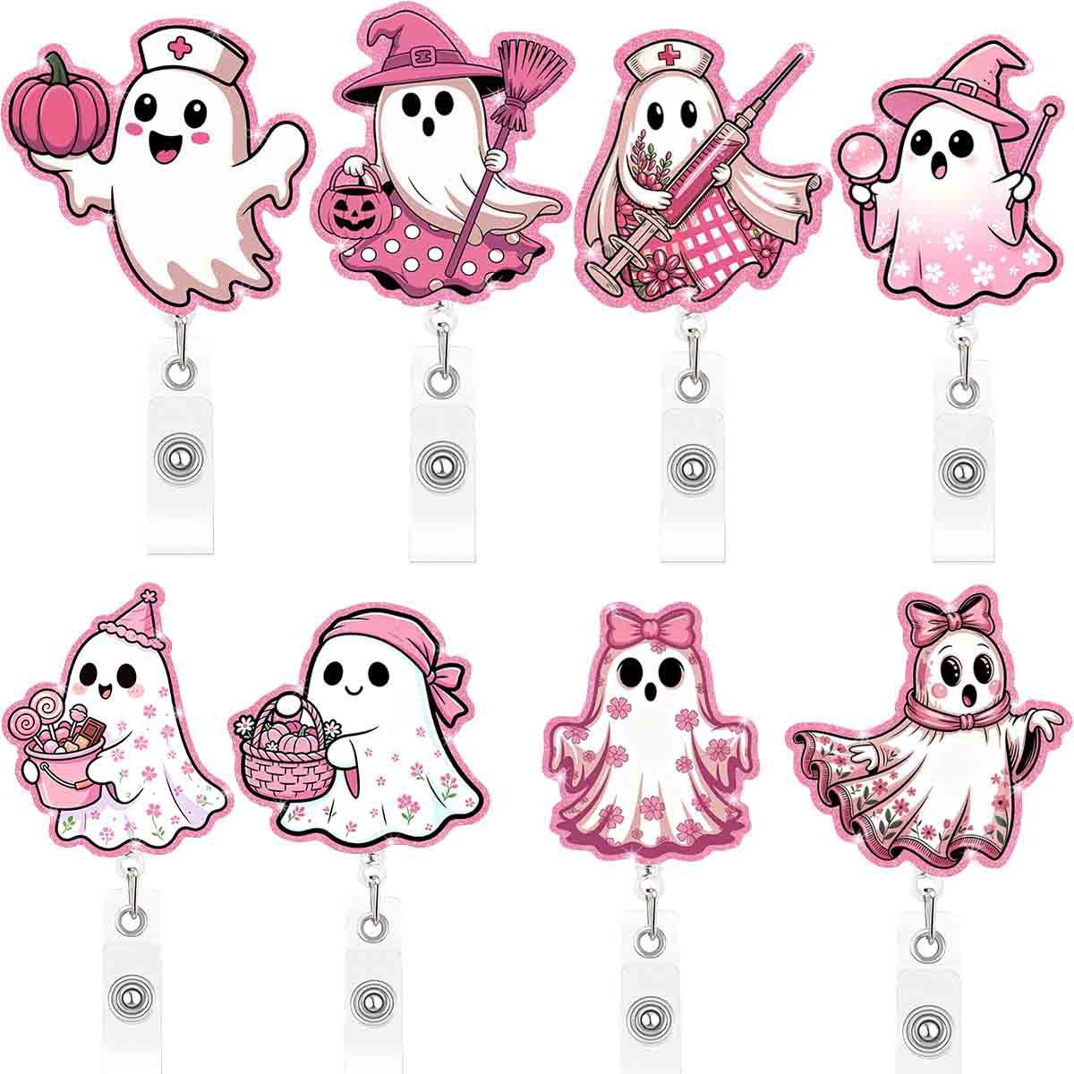 Wholesale  Ghost Cartoon Acrylic Badge Reel Fashion Accessory Gift