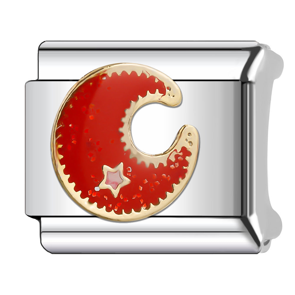 Wholesale Italian Charm Bracelet 9mm DIY Splicing Star Moon Planet Stainless Steel Composable Bracelet