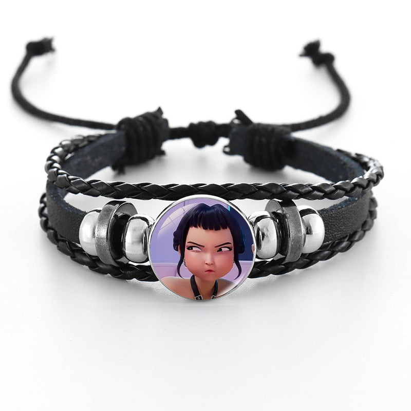 Wholesale Demon Hunter Bracelet Time Gem Bracelet Men and Women All-match Braided Black Bracelet kpop