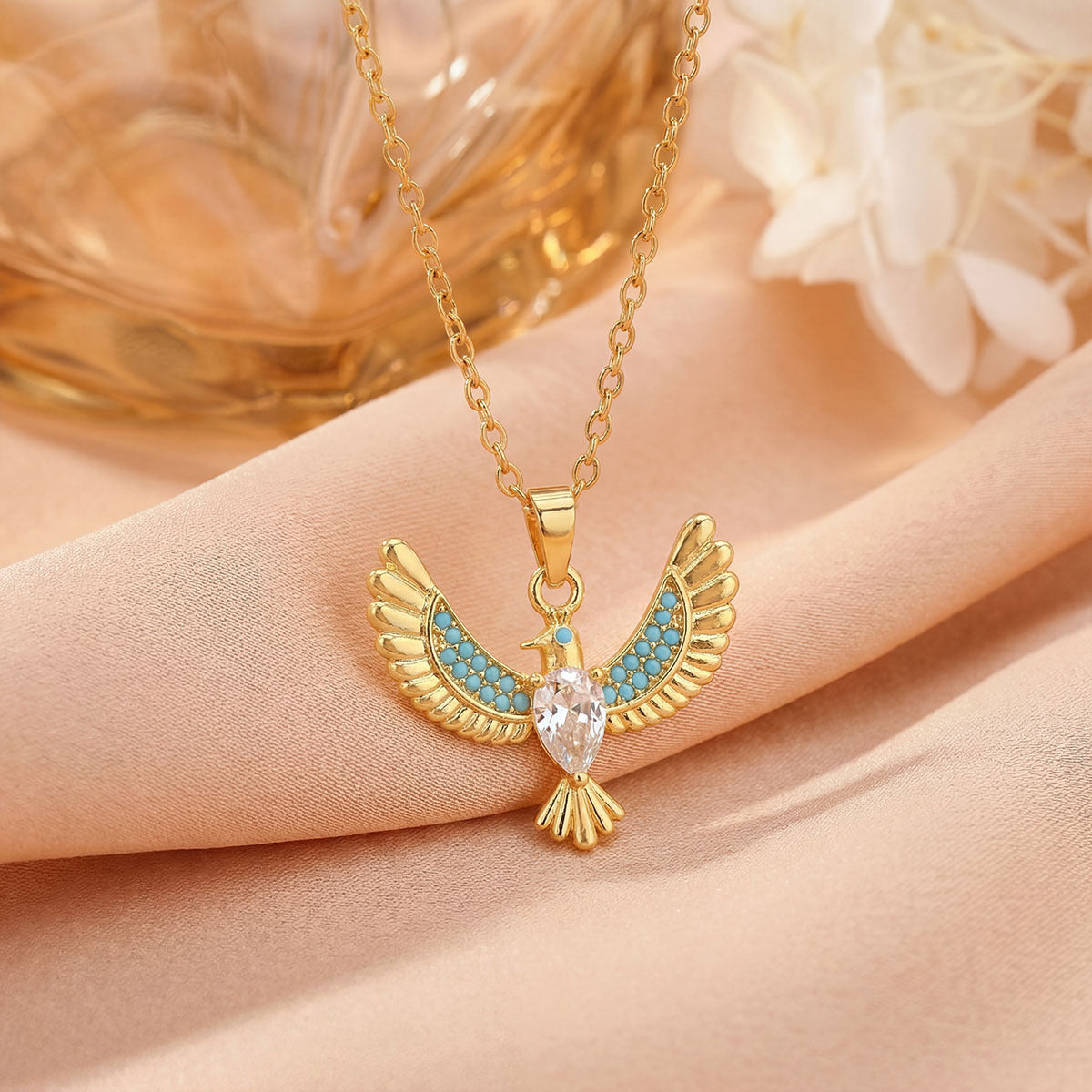 Wholesale Maple Leaf Choker Necklace Titanium Steel Copper Gold Plated Zircon Jewelry Accessory