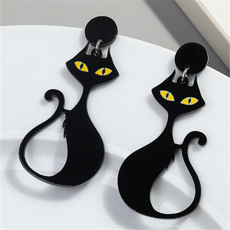 Wholesale Christmas Cat Earrings Acrylic Fashion Accessory Gift for Party Wear Boutique