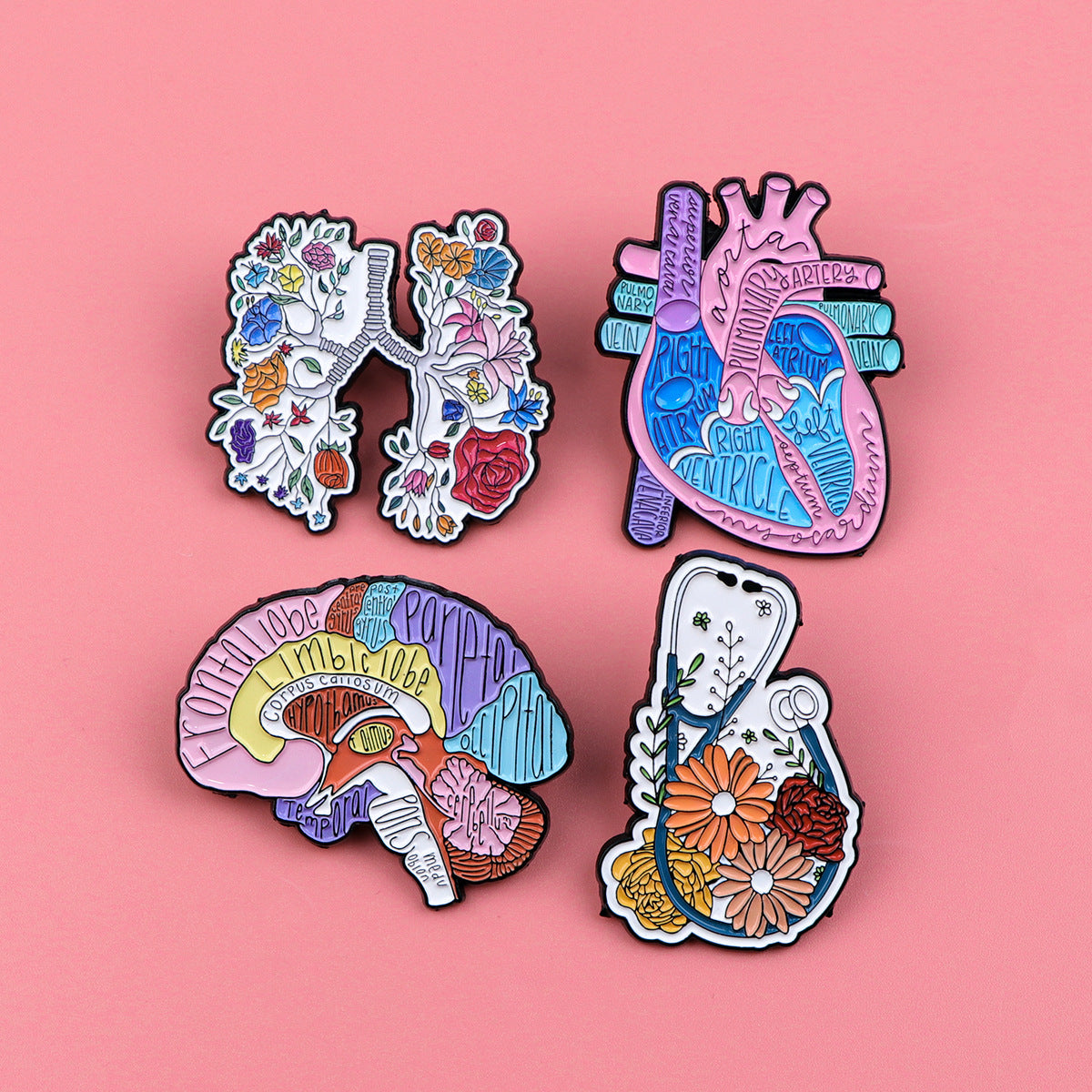 Wholesale Human Organ Lung Doctor Brooch