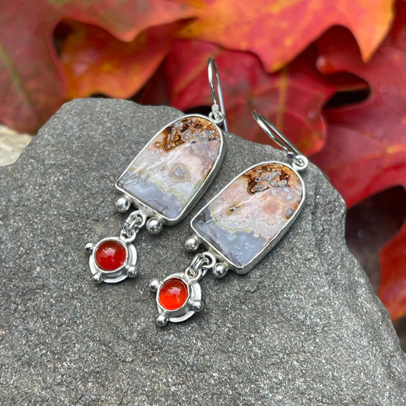 Wholesale  Diamond Ethnic Style Retro Old Earrings