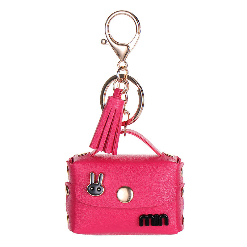 Wholesale  Leather Earphone Storage Bag Third Generation Bluetooth Earphone Case Wireless Keychain