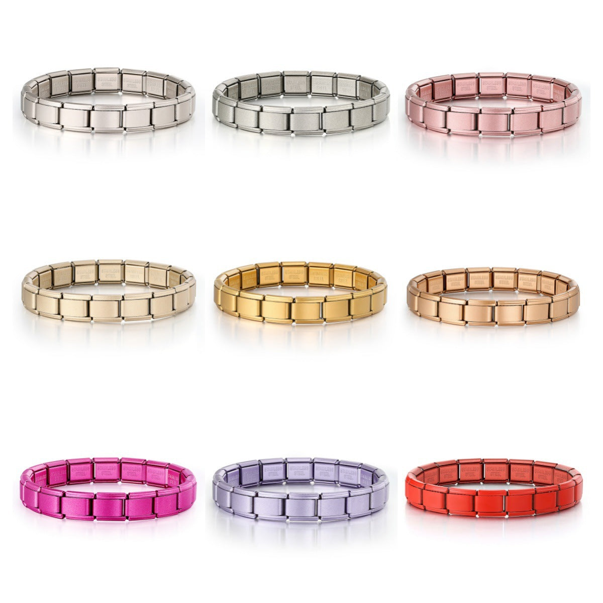 Wholesale Matte Electroplated Modular Stainless Steel Bracelet Stylish Fashion Accessory Gift For Boutique Resale