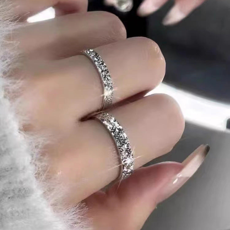 Wholesale S999 sterling silver broken ice open sterling silver ring