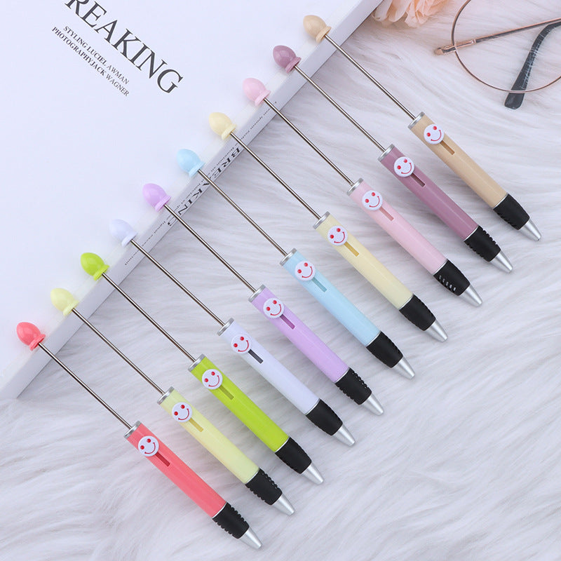 Wholesale 50pcs Beadable Pens Smiley Face Plastic DIY Beaded Pens ACC-PN-JinBN023