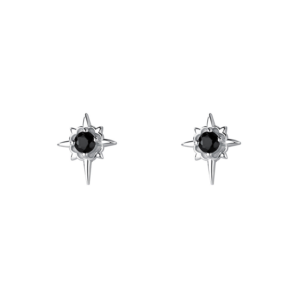 Wholesale s999 pure silver eight star stud earrings