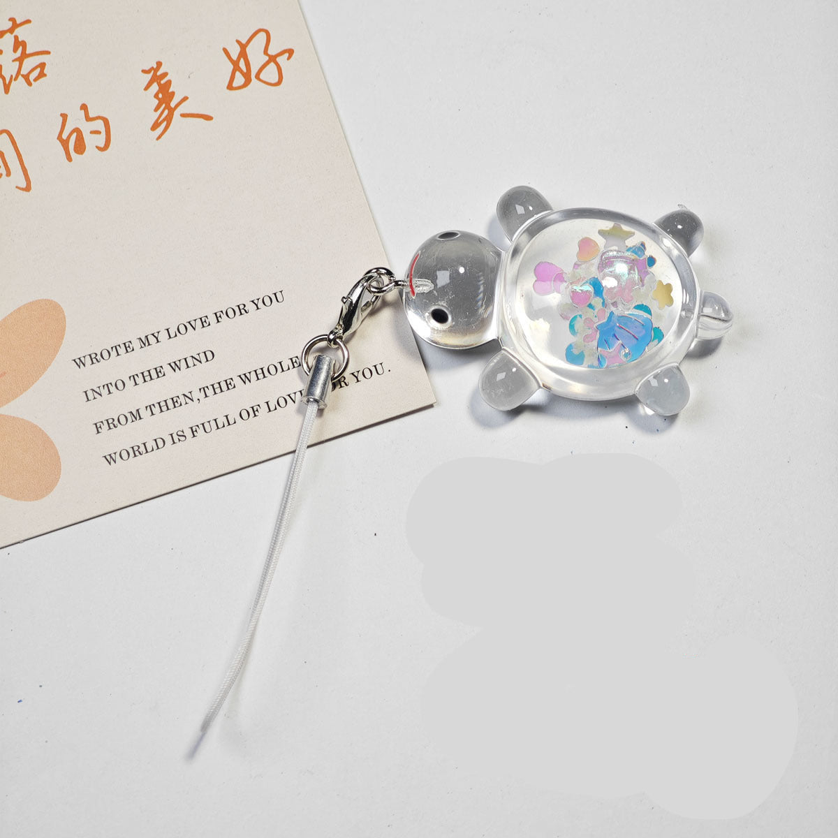 Wholesale Cartoon Luminous Transparent Little Turtle Pendant Keychain