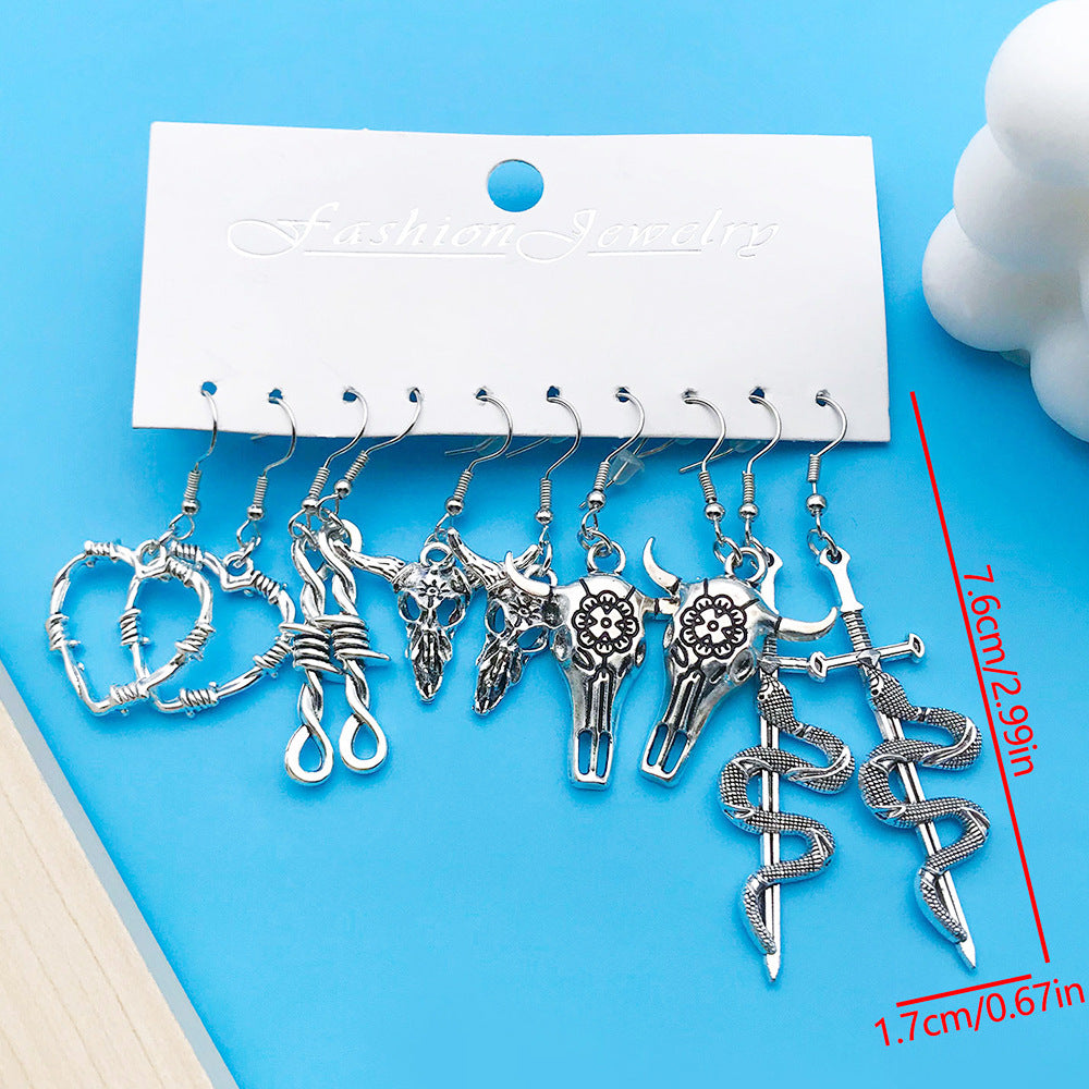 Wholesale  skull  pumpkin alloy oil drop earrings