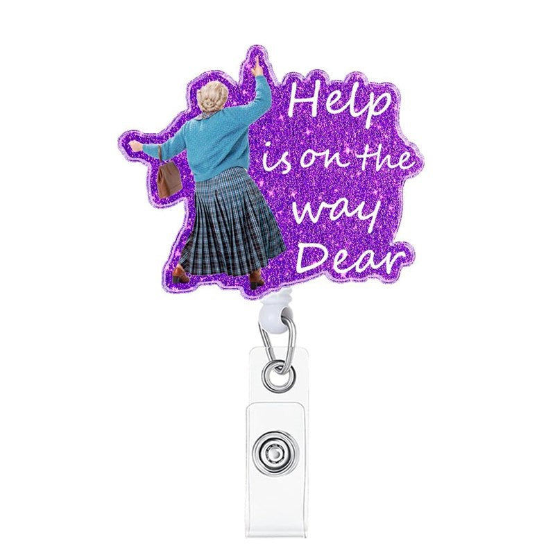 Wholesale Acrylic Glitter Heart Doctor Retractable Rotating Badge Reel Keychain ACC-KC-LingYu003