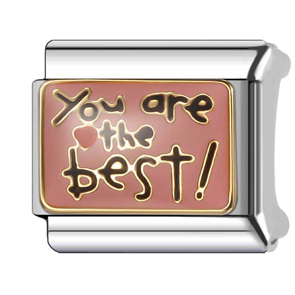 Wholesale Italian Charm Bracelet 9mm DIY Splicing Creative Pattern Stainless Steel Composable Bracelet