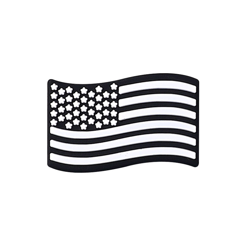 Wholesale 20pcs American Stars and Stripes Flag Silicone Beads Focal Beads DIY Bead Pen Accessories ACC-BDS-RongFa013