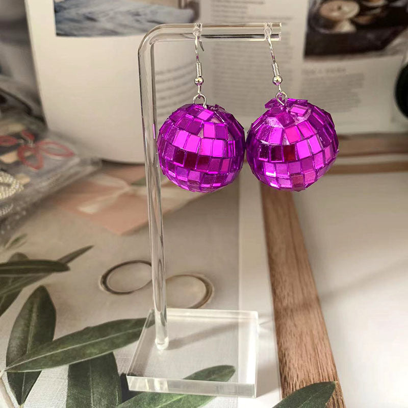 Wholesale  American retro disco earrings disco laser light ball earrings