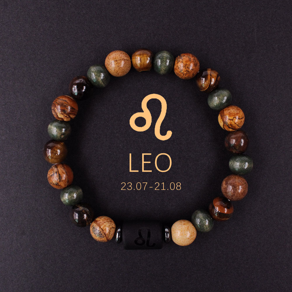 Wholesale 2PCS Natural stone 12 zodiac sign bracelet