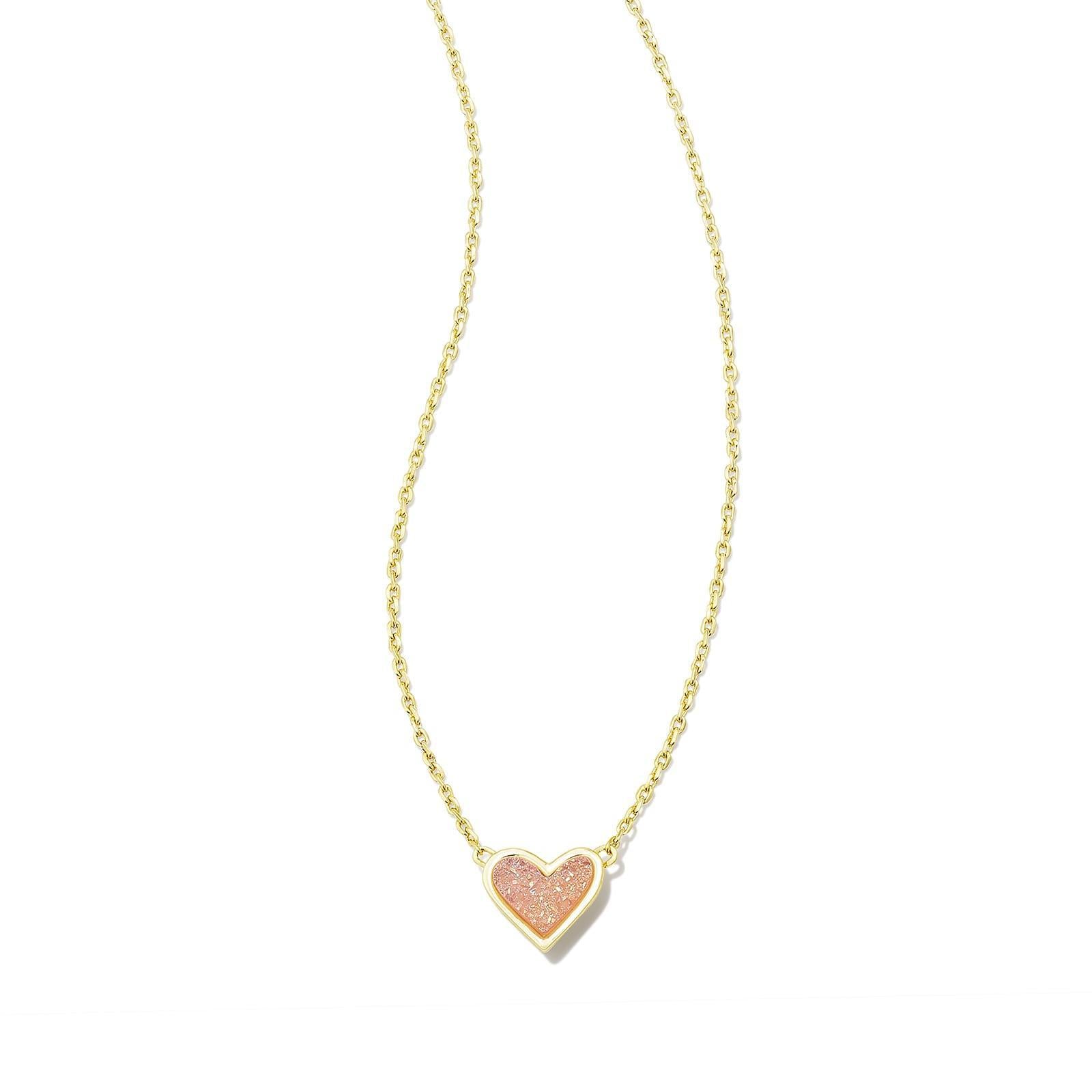 Wholesale  Heart Shaped Necklace  Adjustable Peach Heart Natural Stone  Accessories