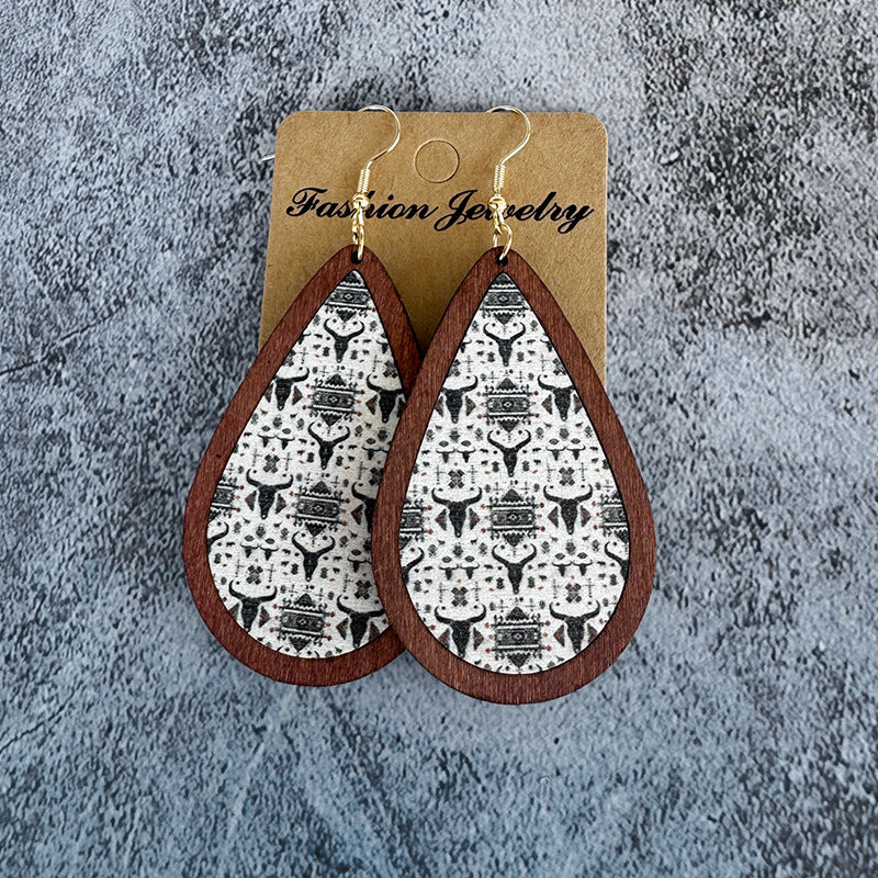 Wholesale Western ethnic style wooden earrings