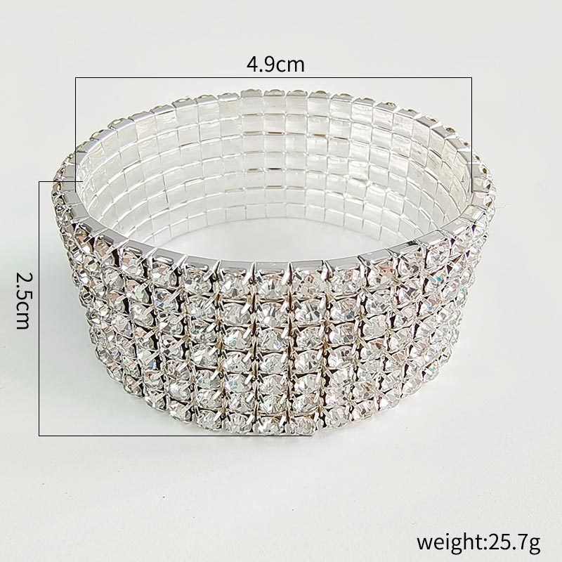 Wholesale Simple Bracelet with 8 Rows of Diamonds and Shiny Bracelets Necklace Set ACC-BT-ChenRui001
