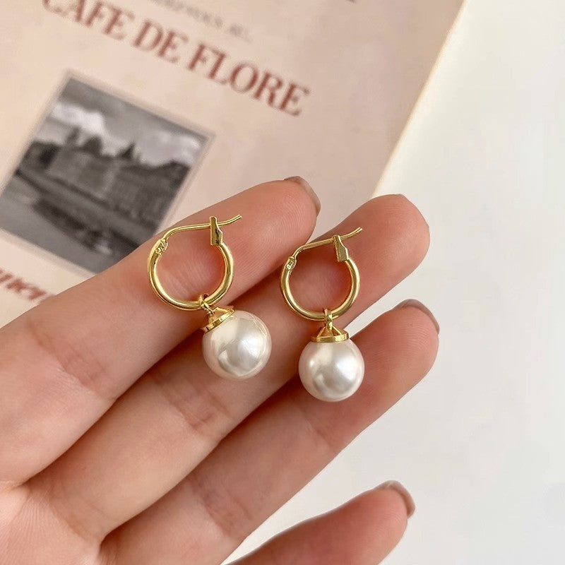 Wholesale Vintage 925 Large Pearl Earrings ACC-ES-Yixin006