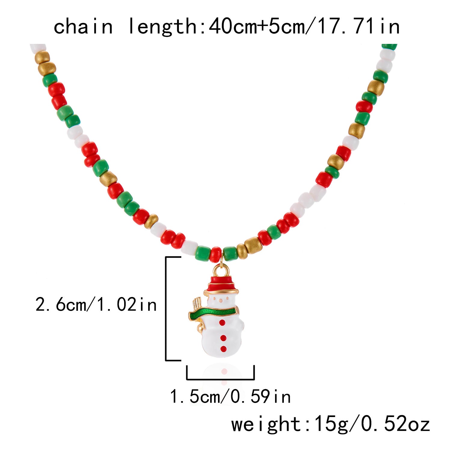 Wholesale Christmas Rice Beads  Cute Cartoon Oil Drops  Necklace