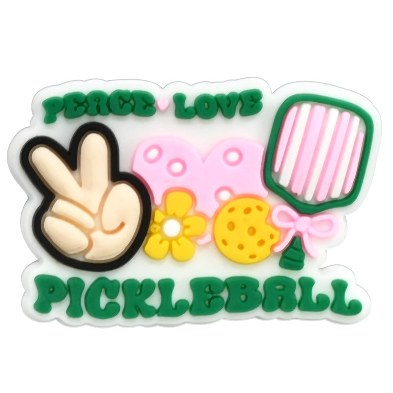 Wholesale Random 100pcs Pickle Ball PVC Soft Rubber Shoe Buckle Decoration ACC-SC-RYY078