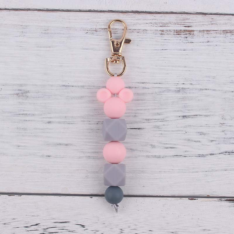 Wholesale Cartoon Animal Teething Bead Bracelet Buckle Keychains