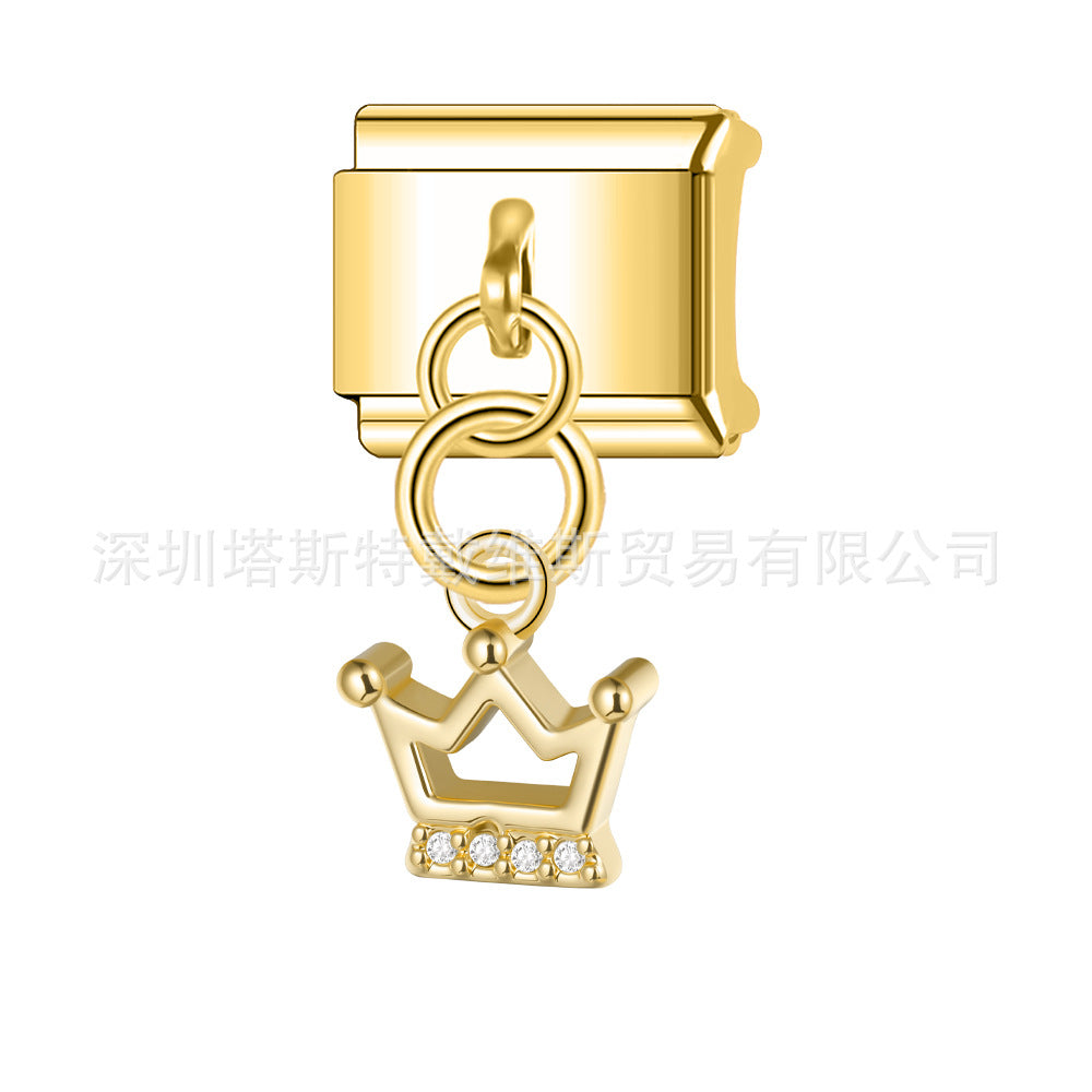 Wholesale Electroplated Alloy Heart Shaped Modular DIY Pendant Bracelet Gift Fashion Accessory