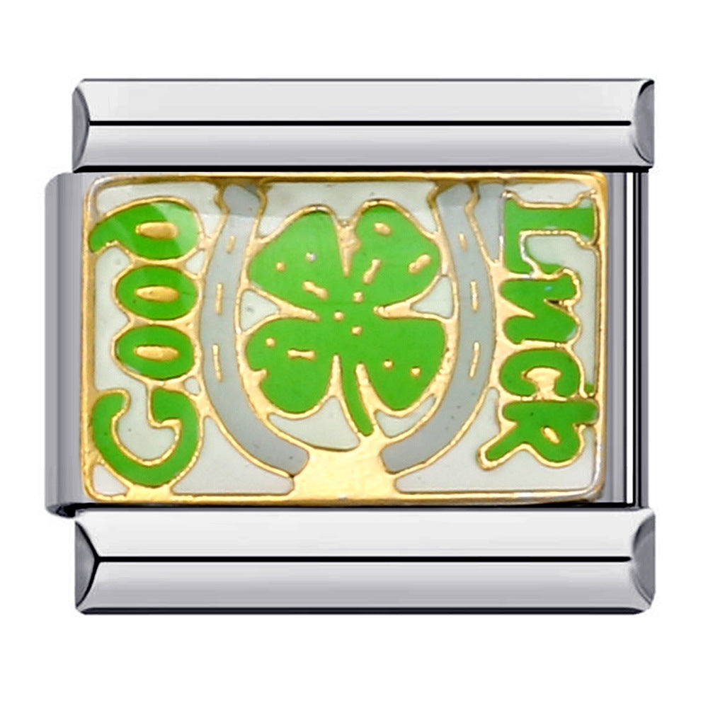 Wholesale Italian Charm Bracelet 9mm DIY Splicing Removable Student Graduation Pattern Stainless Steel Composable Bracelet