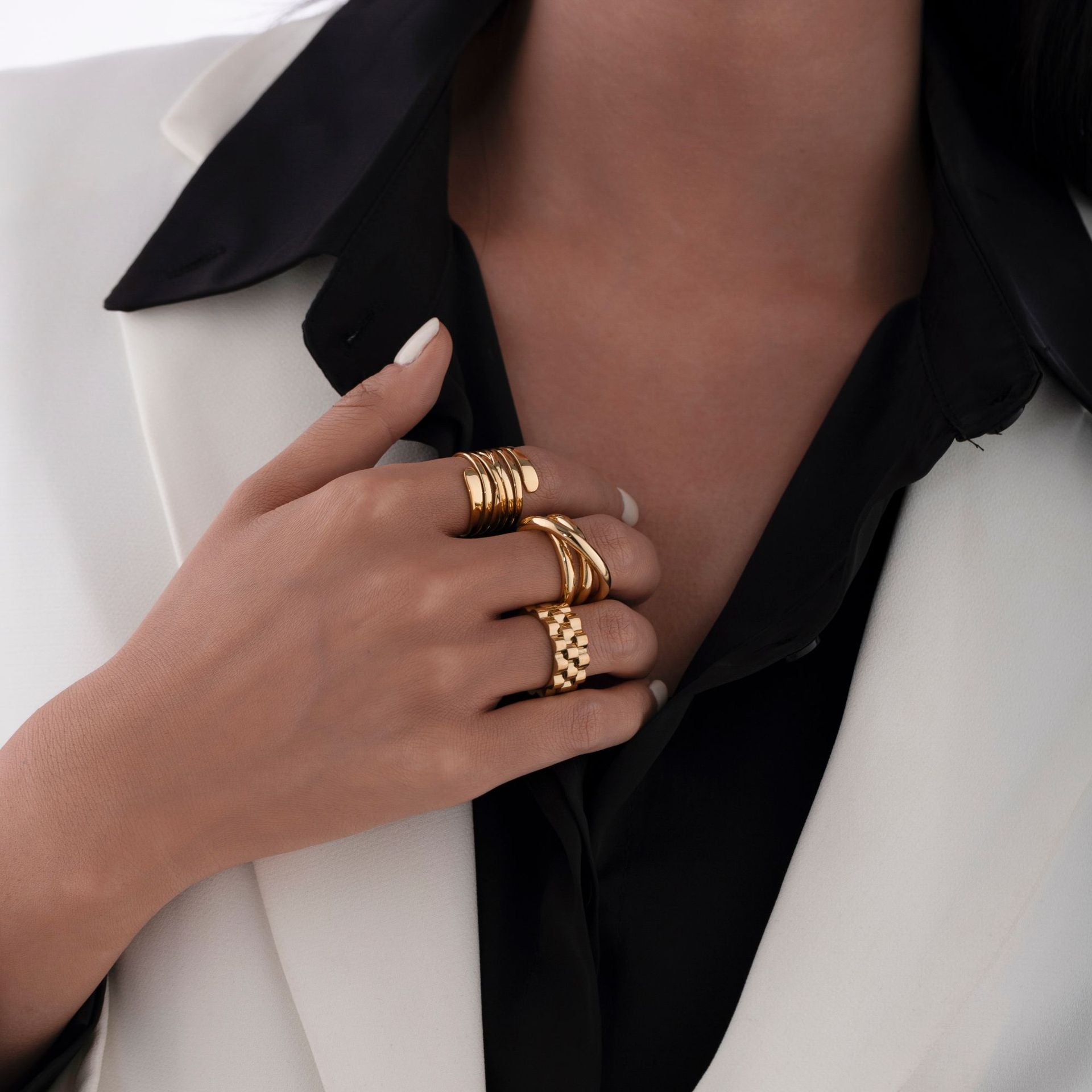 Wholesale  Retro Exaggerated All-match Titanium Steel Ring