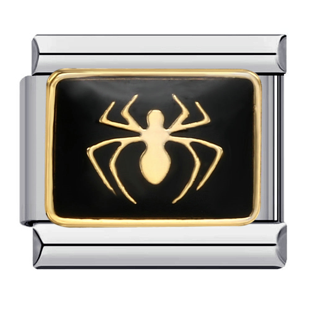 Wholesale Italian Charm Bracelet 9mm DIY Splicing Removable Black Gold Plated Oil Drop Cartoon Stainless Steel Composable Bracelet