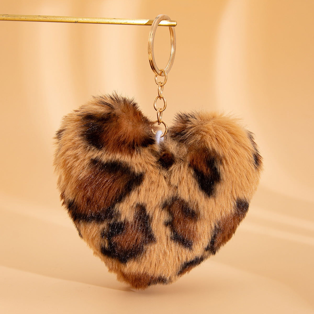 Wholesale Leopard Heart Pendant Keychain