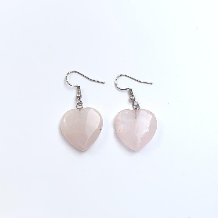 Wholesale Stylish Heart Shaped Natural Quartz Crystal Tassel Earrings Handmade Jewelry For Everyday Wear Party Wear And Boutique Resale