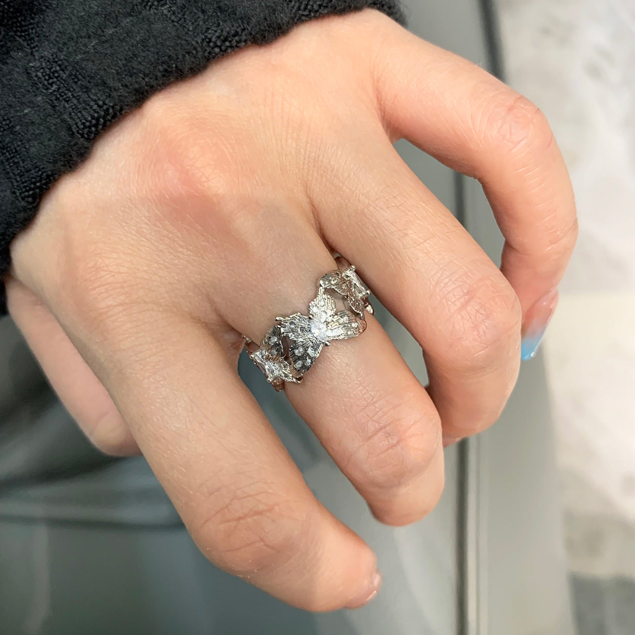 Wholesale Hollow Lace Butterfly Ring