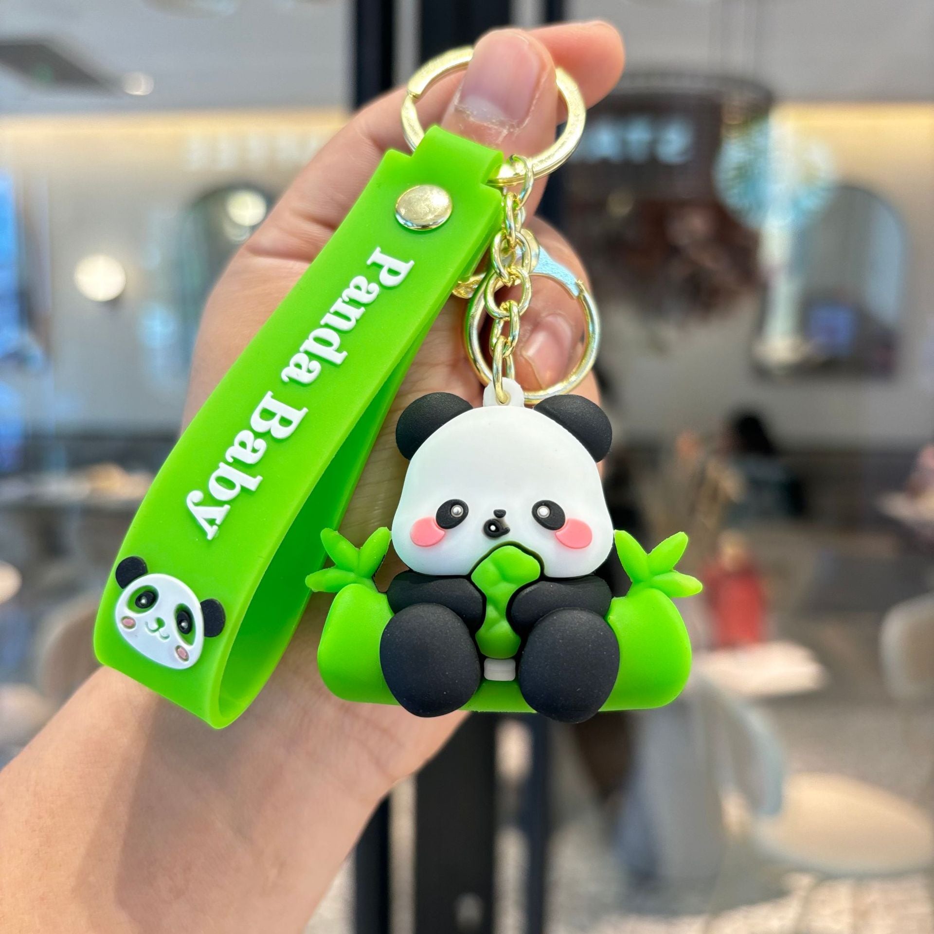 Wholesale Cartoon Little Panda Keychain Pendant Pvc Panda Doll Keychain