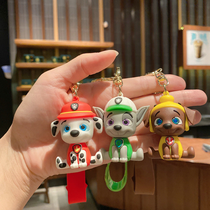 Wholesale Cartoon Cute Puppy PVC Soft Keychains Silicone Creative Keychain ACC-KC-XinShu013
