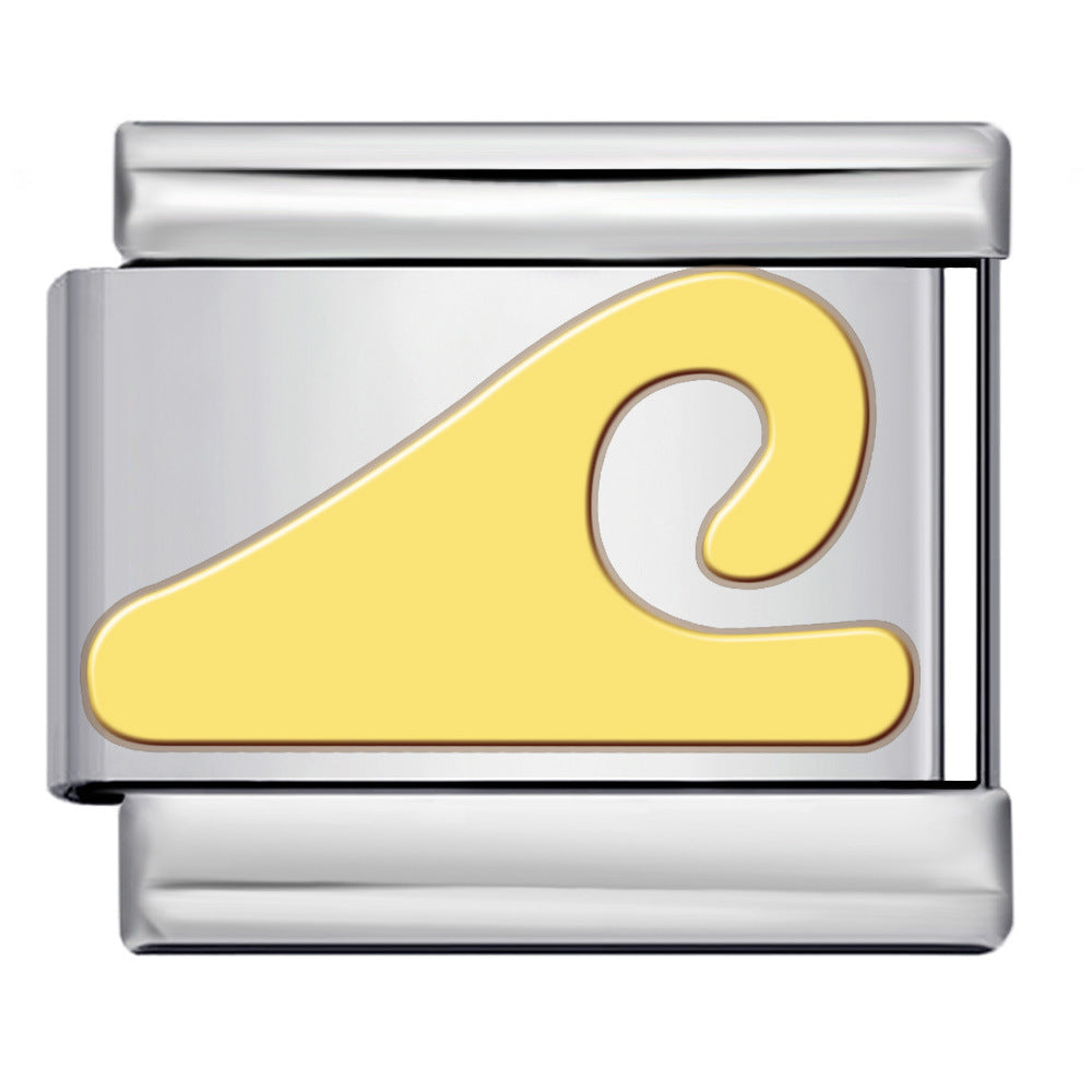 Wholesale Italian Charm Bracelet 9mm DIY Oil-Drip Welded Pattern Creative Stainless Steel Composable Bracelet