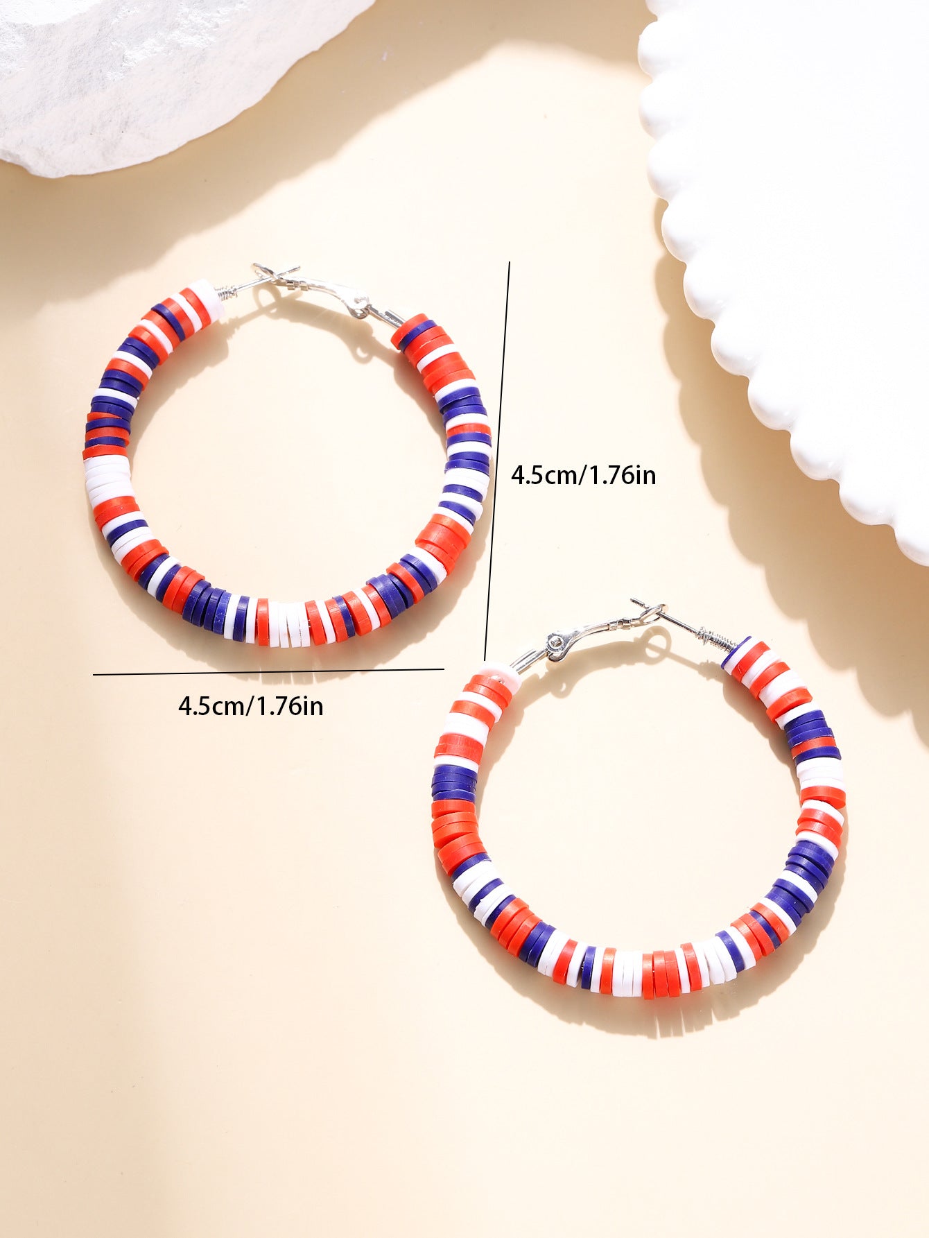 Wholesale Independence Day Jewelry Earrings Set Bohemian Round Soft Pottery Exaggerated Earrings