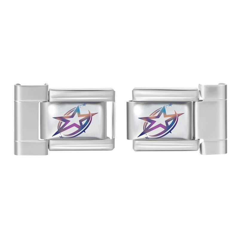 Wholesale 9mm Italian Charm Starter Bracelets DIY square Single Section Creative Stainless Steel Composable Bracelet