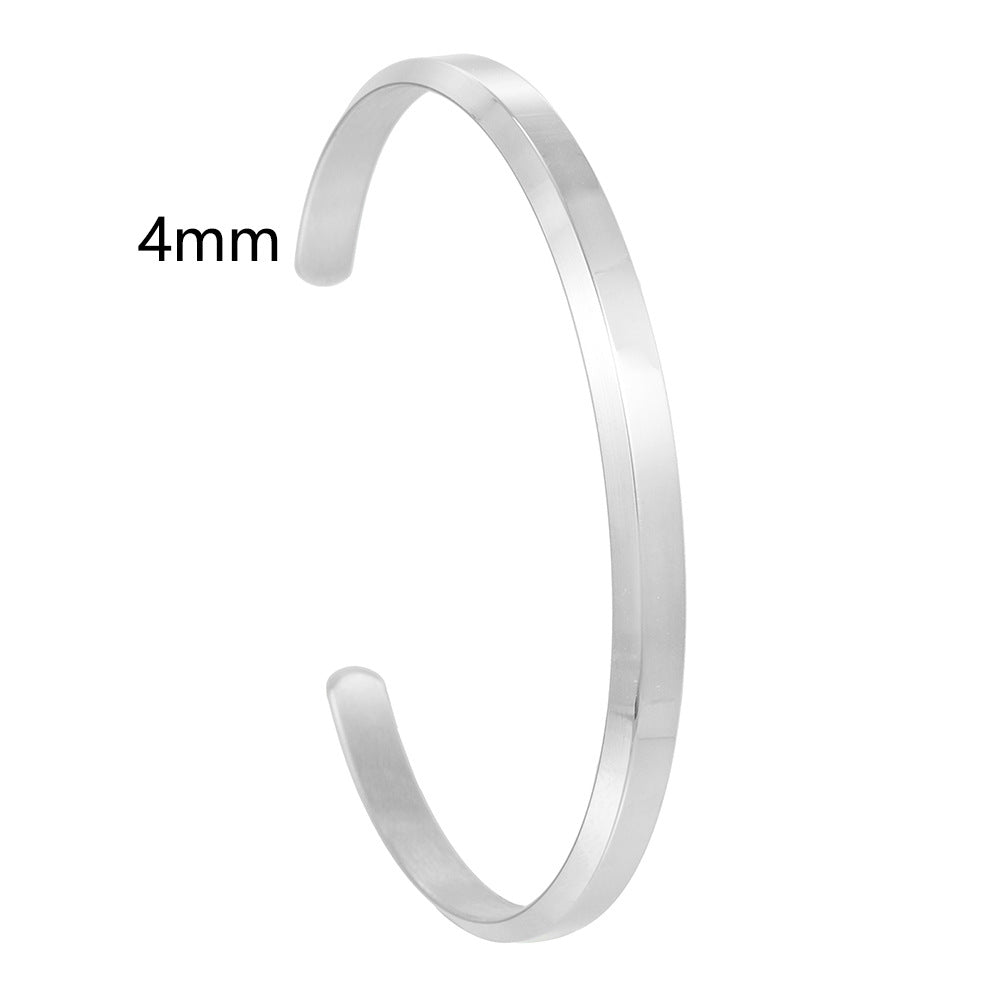 Wholesale  Titanium Steel Plated C-shaped Opening Bracelet