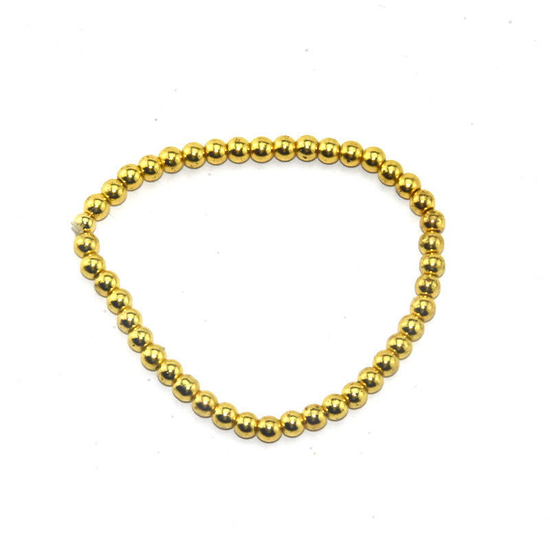 Wholesale Copper Plated Gold Beads Color-retaining Bracelet Beach Style Geometric Elastic Bracelet ACC-BT-zhixiang006