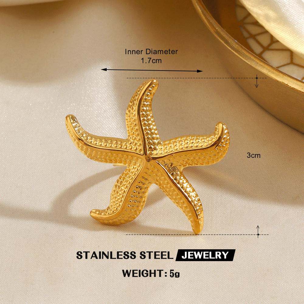 Wholesale Stainless Steel Fashion Rings with Heart,  Starfish,  and Butterfly Motifs Chic Jewelry Accessory for Gifts
